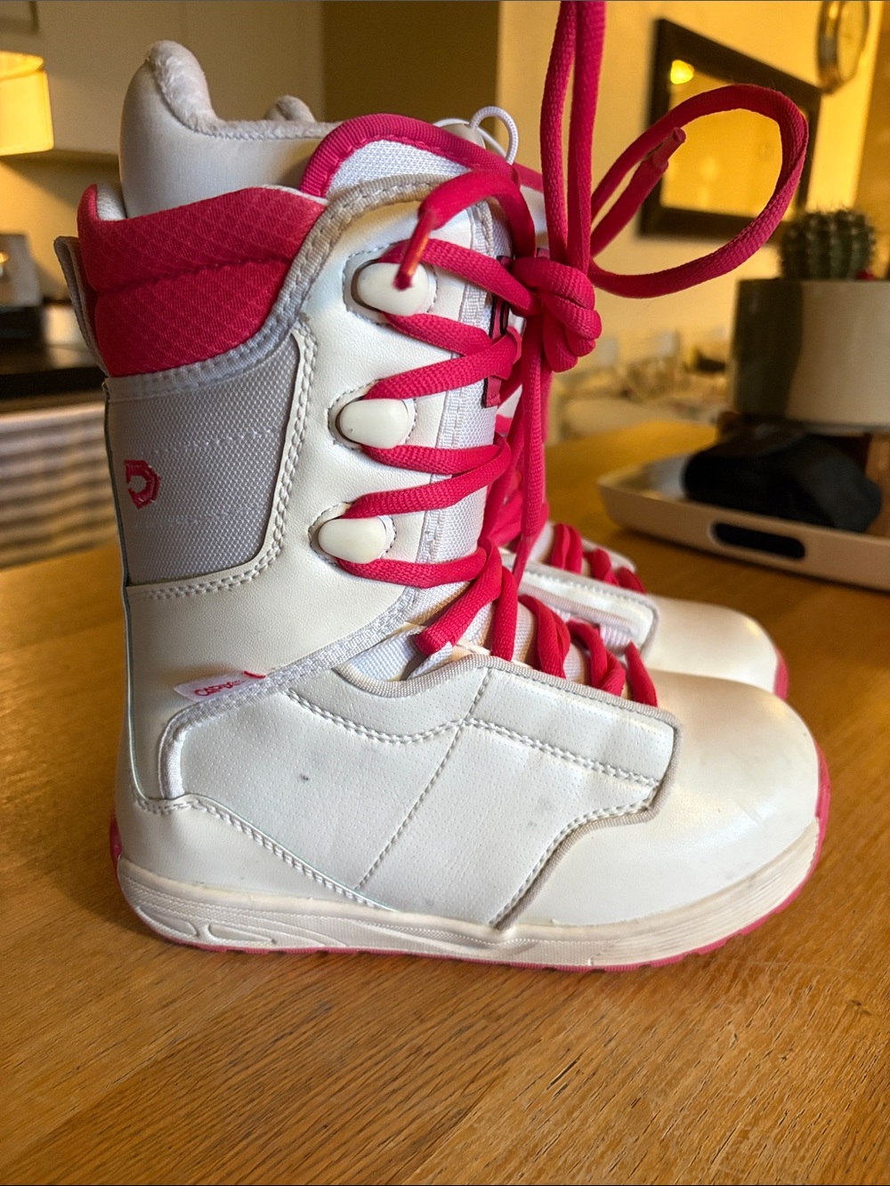 Capix White and Pink Snowboard Boots